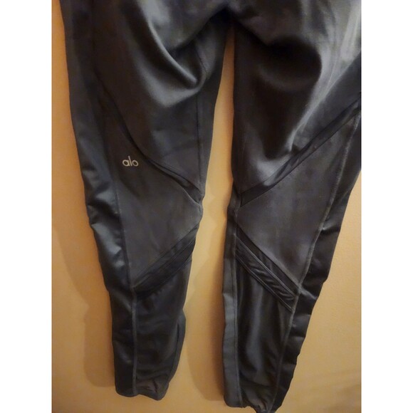 ALO Yoga High Waist Leggings Mesh Panels Gray Grey Size Large L - Picture 7 of 8
